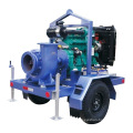 Sewage Trailer Mounted Diesel Engine Trash Dewatering Pump